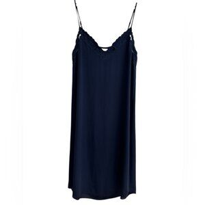 Babaton Blue Floral Embroidered Elegant Slip Dress